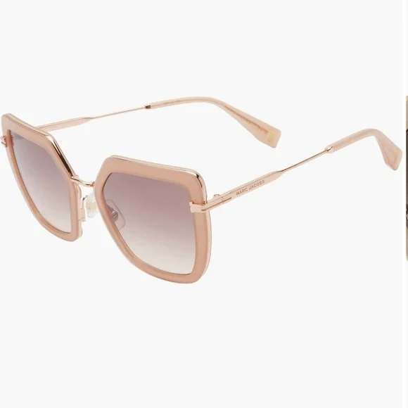 Marc Jacobs Butterfly Style Chic Oversized Sunglasses Beige/Gold NWT - Picture 3 of 16